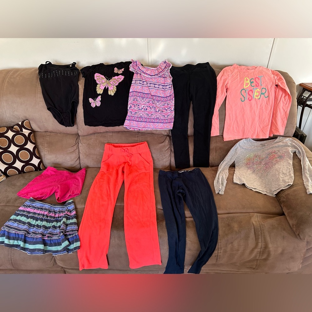 Girls 7/8 lot pants shirts skort tops